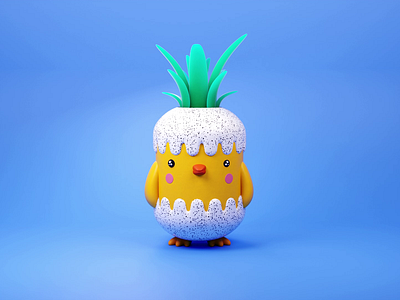 Baby Chick 3d 3danimation 3dmodeling adorable after effects animation artwork baby blender character chick chicken cute design graphic design motion graphics planter pot