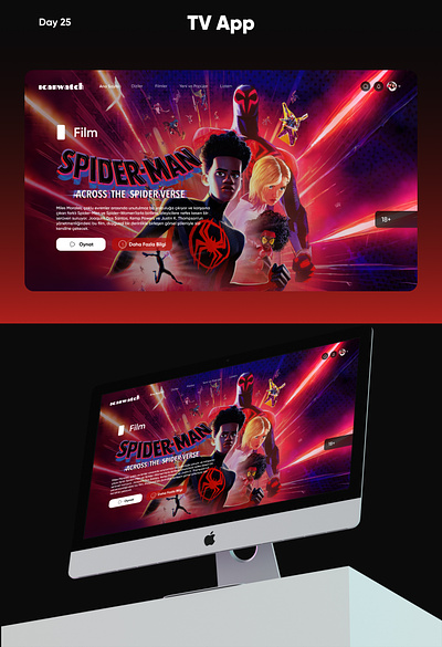 Daily UI Design Challenge TV App | #uix101 dailyui design netflix spiderman tvapp ui uidesing uix101 ux