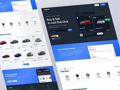 Car Marketplace Homepage automobile car clean concept design homepage marketplace ui ux web app website