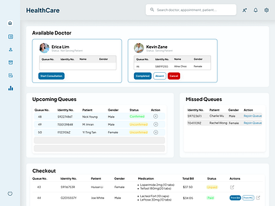 Clinic System Management ( Mobile Tablet Application ) clean ui clinic system management dashboard design doctor management hospital management mobile tablet application ui ui design uiux