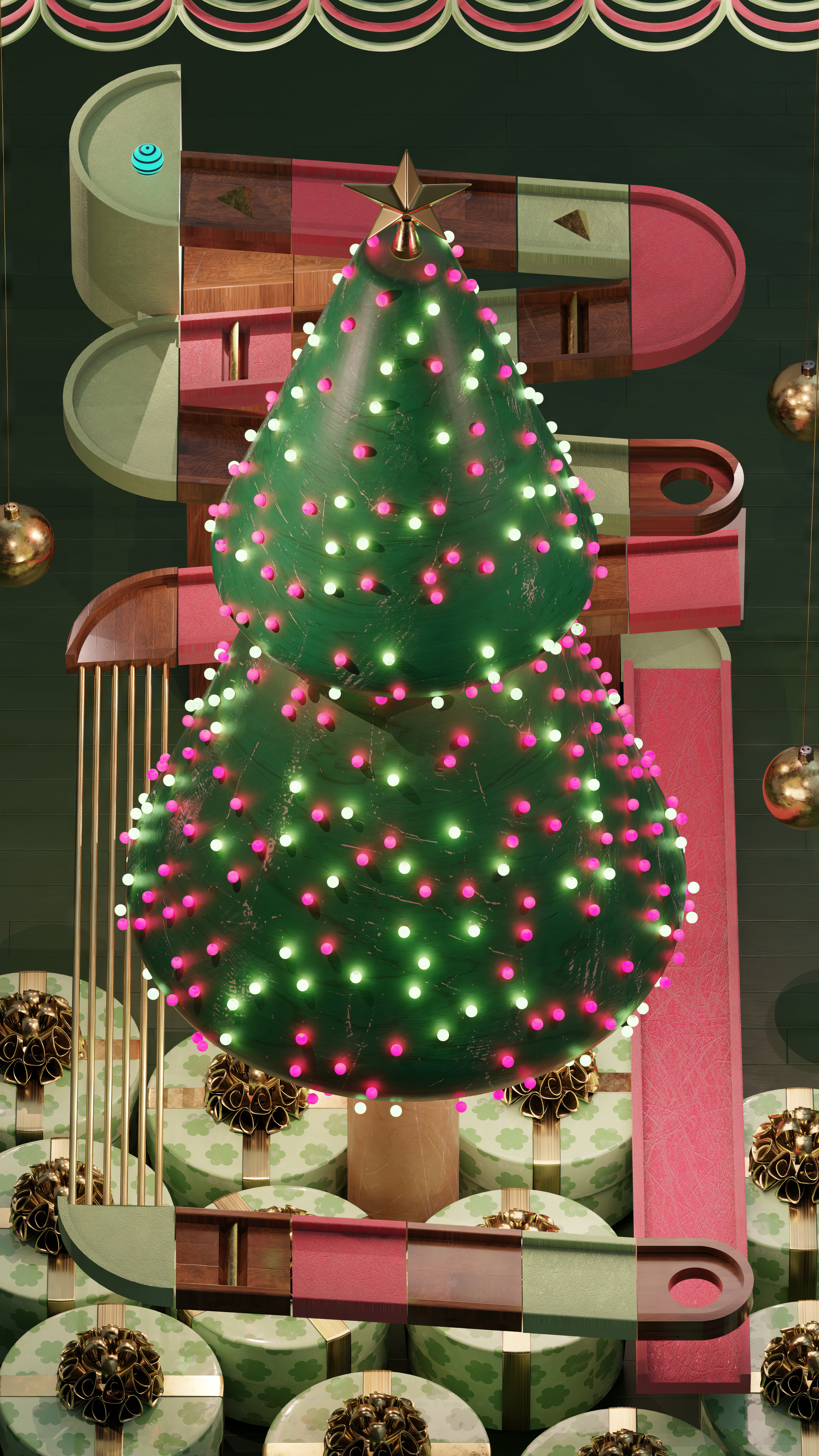 Xmas Tree 3d animation graphic design illustration