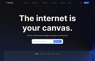 Framer Homepage design figma figmadesign framer landing page logo ui