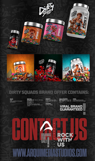 DirtySquad / Viral brand for sale 3d branding graphic design motion graphics