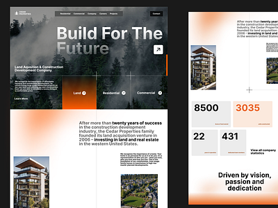 CEDAR PROPERTIES branding contruction framer gradient typography ui web design webflow