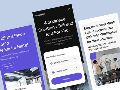 Workspice - Responsive Website airbnb app clean design explore website finder website landing page mobile app nija works place finder responsive responsive website ui ui design uiux web app web design web responsive website workspace workspace website