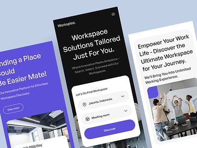 Workspice - Responsive Website airbnb app clean design explore website finder website landing page mobile app nija works place finder responsive responsive website ui ui design uiux web app web design web responsive website workspace workspace website