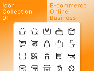 [Icon Collection 01] E-commerce, Online Business branding design frontend graphic design icon illustration logo ui ux vector webdesign