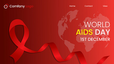 World AIDS Day aids app branding design graphic design health illustration landing landing page red typography vector world