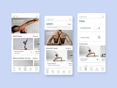 UNIQ - Yoga App Home Page adobexd app branding fitness graphic design mobile ui ux yoga
