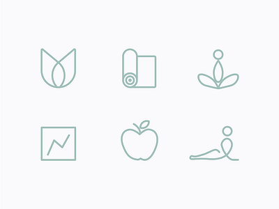 Line Icons for Yoga App fitness graphic design icon icons illustrator ui ux yoga