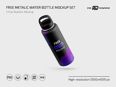 Clear Glass Water Bottle Mockup - Free Download Images High Quality PNG, JPG