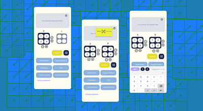 Matrix Calculator #DailyUI app calculator dailyui graphic design math matrix ui wireframes
