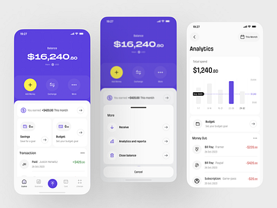 Finance Management - Mobile Concept banking finance finance management fintech mobile mobile app payment product design saving transaction ui user friendly ux wallet