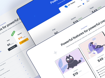 Pricing Plan Component variant component design system interface design pricing comparison pricing plan pricing plan section template design ui uiux design web design