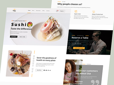 Delicious - restaurant Website Design 2024 design food landing page latest minimal design restaurant restaurant website restaurant website templates shazzad hossain sushi uidesign uikit web design website template