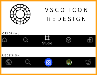 VSCO Icon Redesign active active state branding camera dark mode design designing graphic design home icon iconography inactive state photos redesign typography ui ui design ux ux design vsco