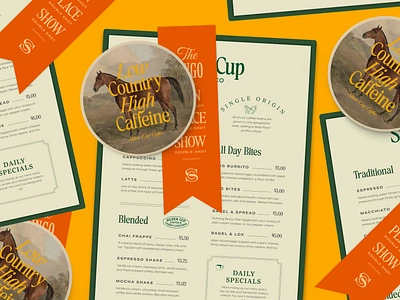 Silver Cup Coffee brand identity branding cafe coffee coffee shop country club design equestrian graphic design horse racing logo menu menu design restaurant retro southern type typography vector