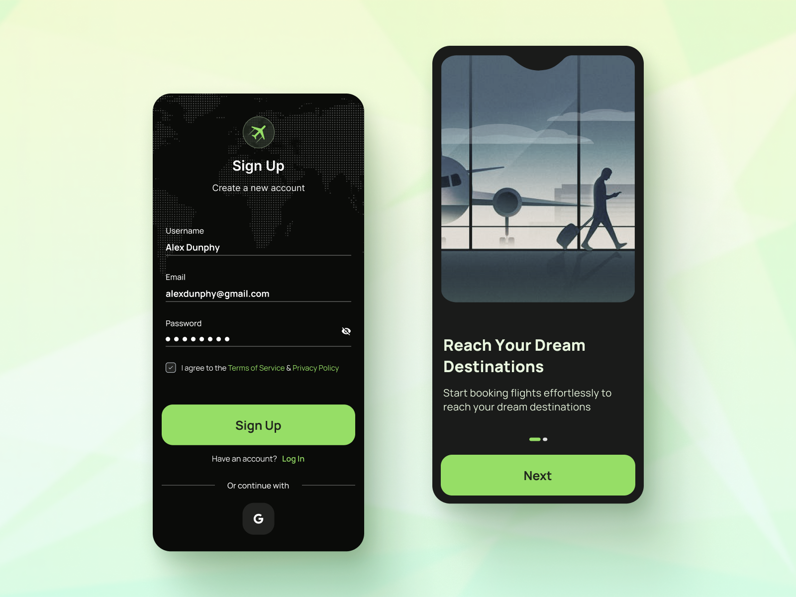 Example of Mobile App Design (5 Screens)