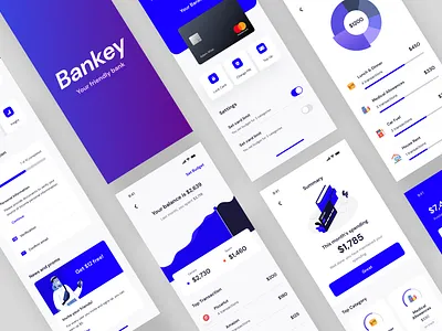 Bankey UI Kit v1.1 app banking digital banking figma finance fintech investments mobile app ui ui kit ux