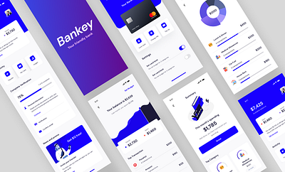 Bankey UI Kit v1.1 app banking digital banking figma finance fintech investments mobile app ui ui kit ux