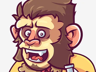 Jolly Faced Ape graphic design illustration vector