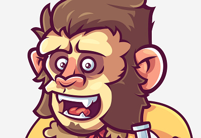 Jolly Faced Ape graphic design illustration vector