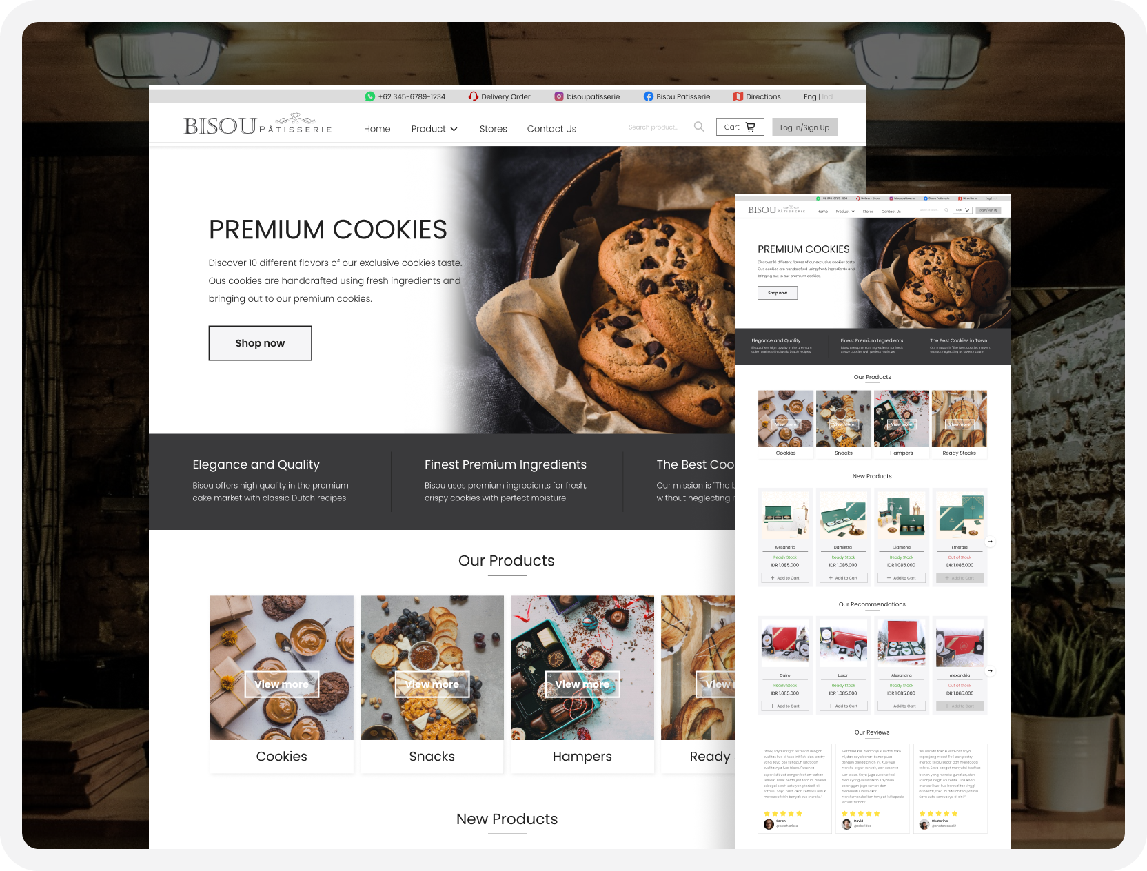 Patisserie Store Landing Page button cards cookie cta design food hero section homepage landing page layout online outlet patisserie product responsiveness sales seamless sites store website