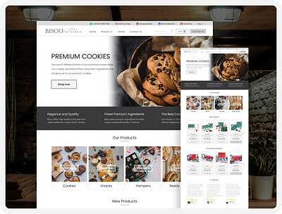 Patisserie Store Landing Page button cards cookie cta design food hero section homepage landing page layout online outlet patisserie product responsiveness sales seamless sites store website