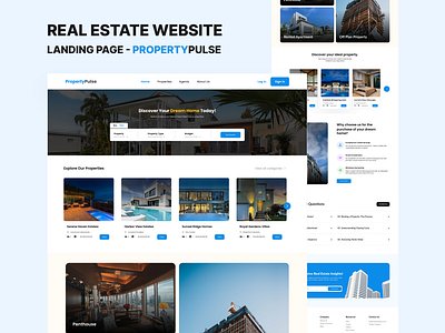 PropertyPulse: Stylish Real Estate Landing Page creativeui designinspiration digitalproperty dribbbleshowcase homebuyerexperience homesearch interactivewebsite landingpage modernarchitecture propertypulse propertyshowcase realestatedesign realestateinvesting realestatetech responsivelayout stylishhomes uiux visualdesign webdesign webdevelopment