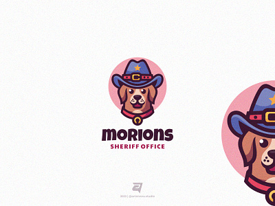 Morions animal business cute dog graphic logo logos logotype template