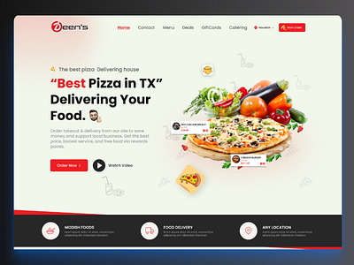Deens Pizza Delivery Website UX/UI Design branding clean deens design figma foryou graphic graphic design landing page modern pizza pizzashop ui userexperience userinterface ux webdesign