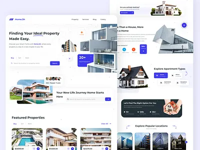 Real Estate Landing Page agency landing page airbnb booking building clean design home page landing page design online booking product design property real estate real estate agency real estate branding rent rent house ui design web web design website