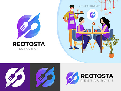 REOTOSTA RESTAURANT LOGO 3dlogo abstractlogo branding brandingdesign design fastfood graphicdesign hotel illustration logo restaurant restaurant logo ui vector