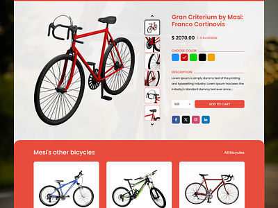 Bicycle eCommerce Product Page Design bicycle online store design ecommerce ui online bicycle store design product page design ui ui design