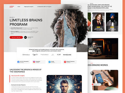 Limitless Brain Website ai medicine artificial intelligence brain doctor graphic design health care interactive ui landing page medical modern user interface technology treatment ui ux visual design website design website navigation