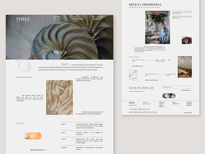 Web-site for textile atelier-studio SHELL / UX|UI design branding concept design designer e commerce ui ux web design web site website