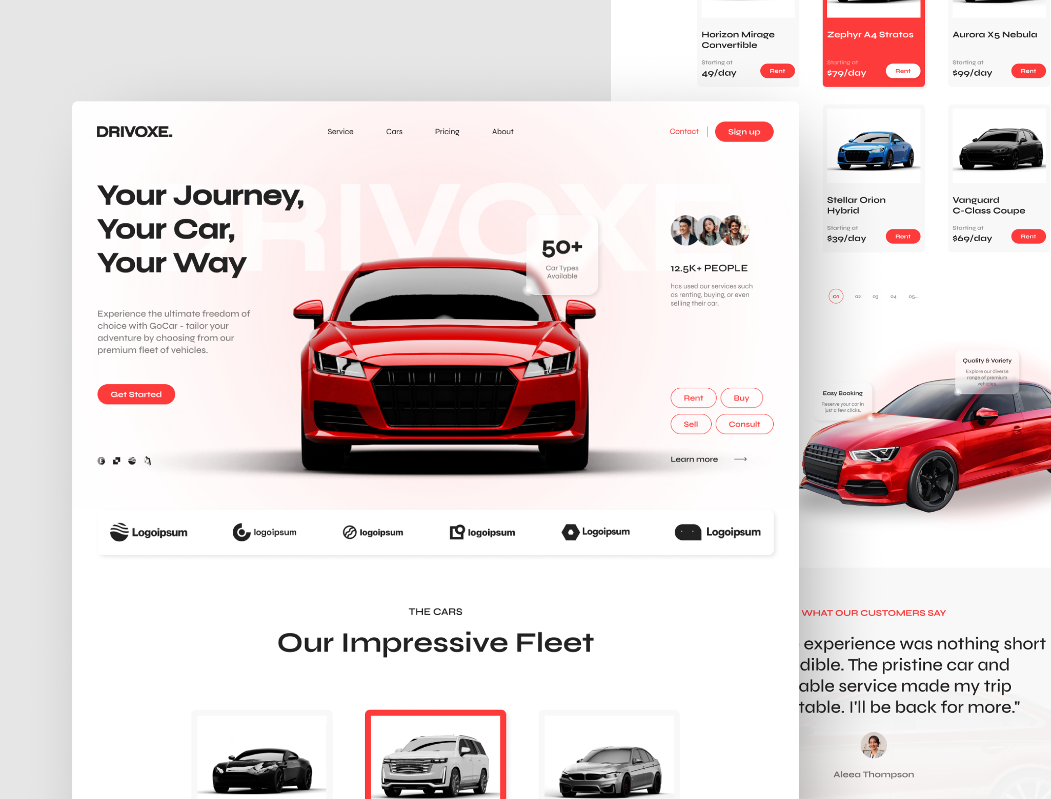 Drivox - Car Rental Website UI Figma Template By Ahmad S. Afandi For ...