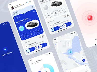 SecureShield Mobile Application app battery blue primary connect energy links mobile app protect protection solution secure secureshield security shield smart ui ui design uiux uiux design uxui warning