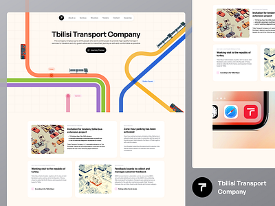 Tbilisi Transport Company Web Concept animation branding company figma figma animation landing page metro tbilisi transport ui design uiux web animation web concept