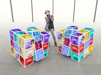 Yandex posm set 3d design posm design yandex display yandex posm set