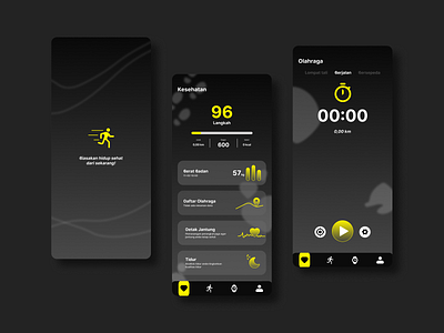 Healthcare Mobile App for Android android black healthcare mobile app ui yellow