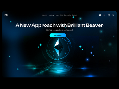 Brilliant Beaver bitcoin crypto ethereum landing promo ui web web3