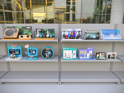 shelf display set 3d design jimu posm jimu robots marley display posm design shelf display set skullcandy display