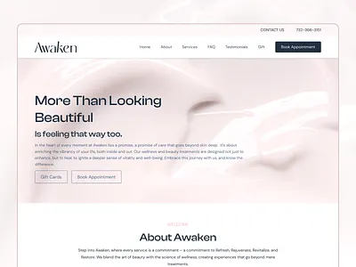 Awaken Spa Website Design & Development beauty website branding illustration spa website ui ux web webdesign website website design women websites