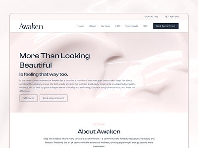 Awaken Spa Website Design & Development beauty website branding illustration spa website ui ux web webdesign website website design women websites