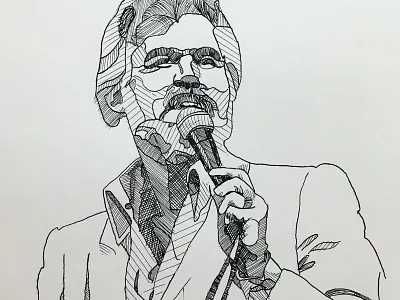 The Gambler black drawing fine line illustration ink line art pen pen and ink white