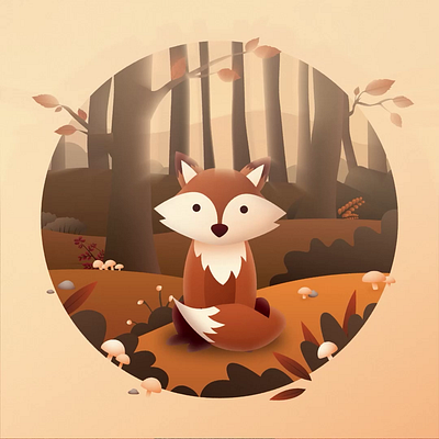 Little Fox animation - After Effects 2danimation after effects animation autumn fox illustration illustrator motion design motion graphics