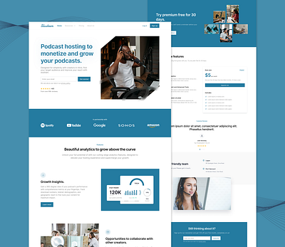 Podcast Hosting Landing Page figma landing page ui uiux ux design