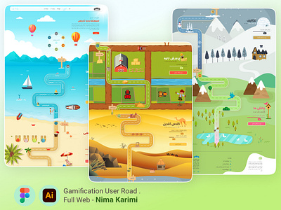 Gamification Road for users as a student Full web / UIUX branding figma gamification graphic design illustrator ui uiux ux web website