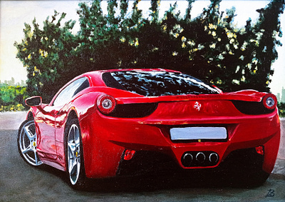 Ferrari my oil paintingы ferrari 250 gt berlinetta ferrari 458 illustration my hobbies oil painting